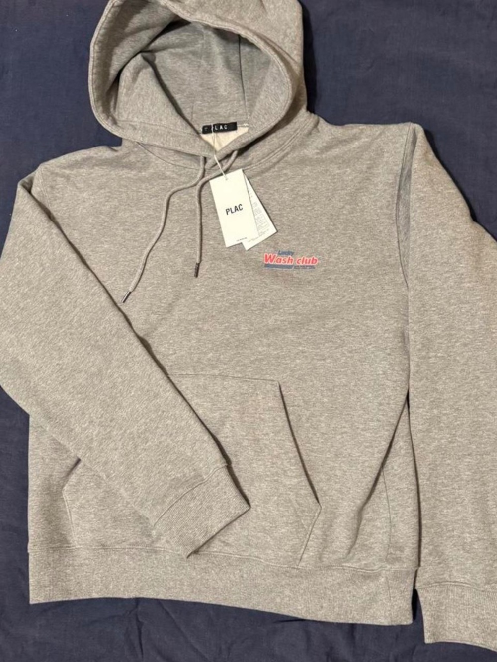 PLAC Lucky Wash Club Hoodie Gray NWT Korean Streetwear Size L